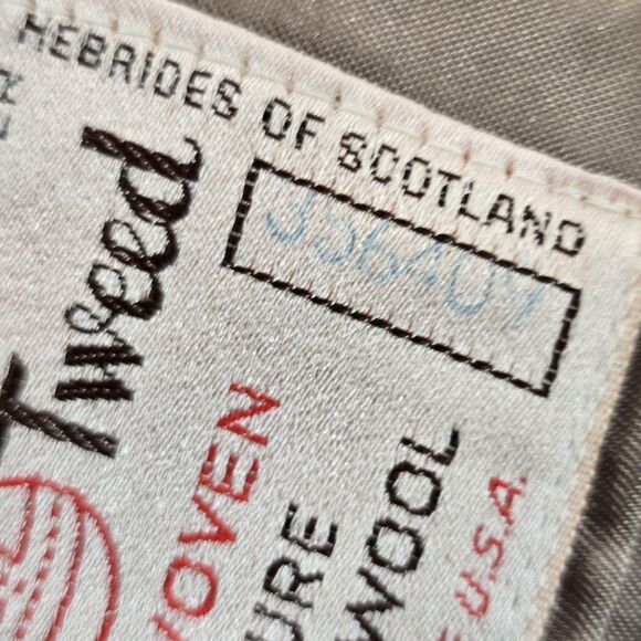 Vtg Harris Tweed Blazer Mens 42 Med Brown Herringbone Wool Jacket Unstructured - Picture 12 of 16